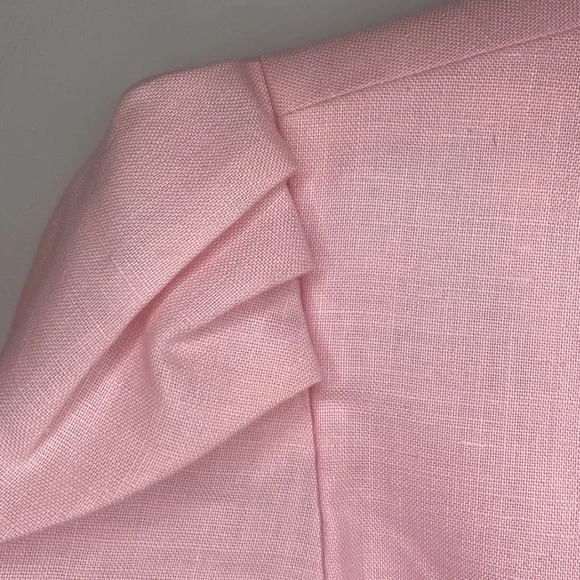 Miss O by Oscar de la Renta Vintage Pink Linen Skirt Suit Set - Picture 5 of 10